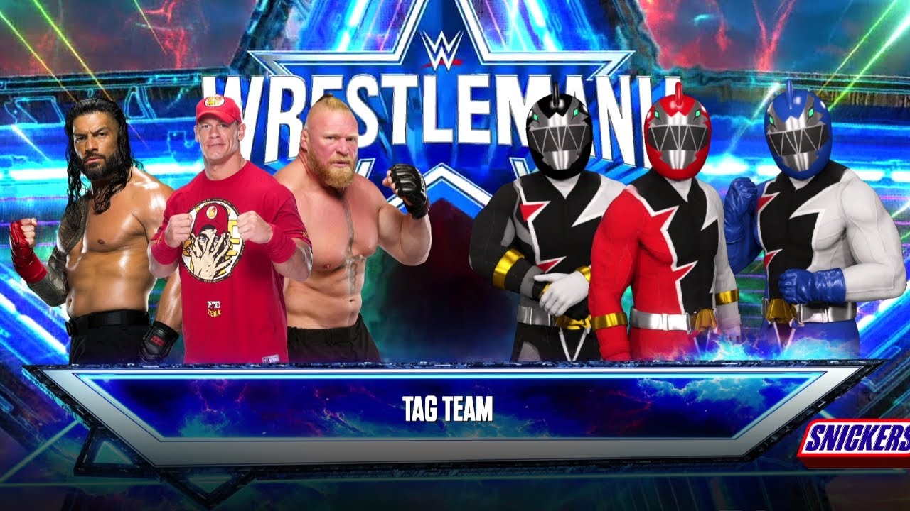 Roman Rangers ROMAN REIGNS JOHN CENA AND BROCK LESNAR VS POWER RANGERS #wwe2k23 # ...