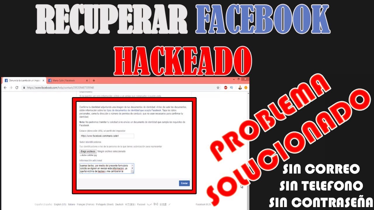Como Recuperar Tu Cuenta De Facebook Si Te Cambiaron El Correo Teléfono O La Contraseña Youtube