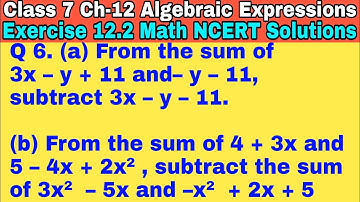 Class 7 Ex-12.2 Q 6 | Algebraic Expressions | Chapter 12 | Exercise 12.2 | Math NCERT Solutions