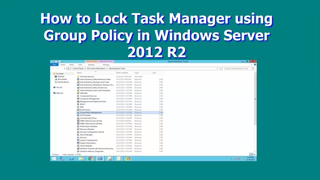 How to Lock Task Manager using Group Policy in Windows Server 2012 R2 ...