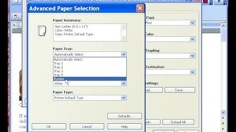 Printing to the Bypass Tray