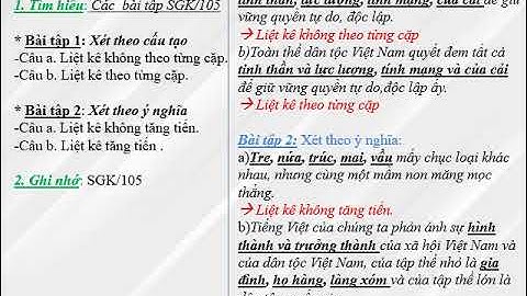 Soạn ngữ văn lớp 7 bài liệt kê