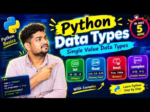🐍 Python Data Types – Single Value Data Types | Learn in 5 Minutes |part-2|class-8