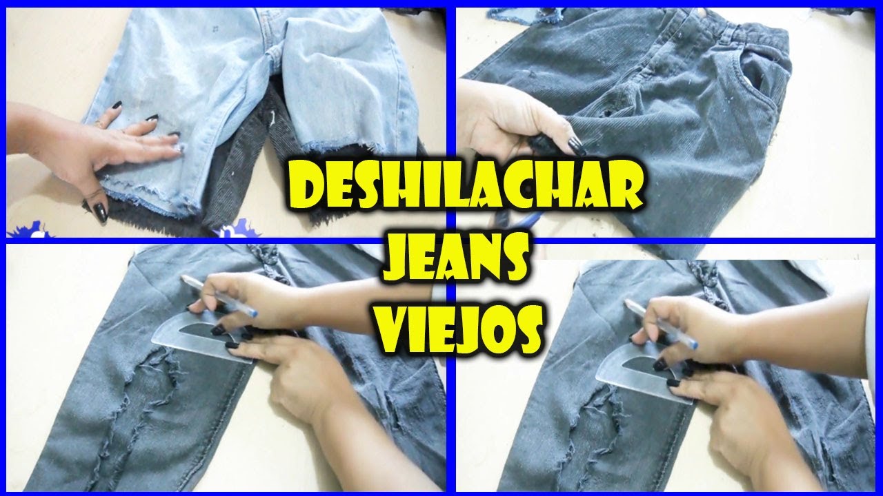 DIY / como deshilachar un short ( jeans viejos ) 2 ideas #shorts - YouTube