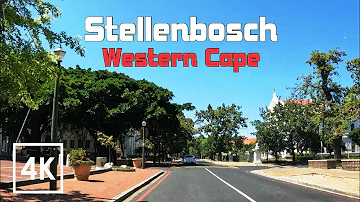 Stellenbosch. Driving through the Beautiful University town, Western Cape South Africa