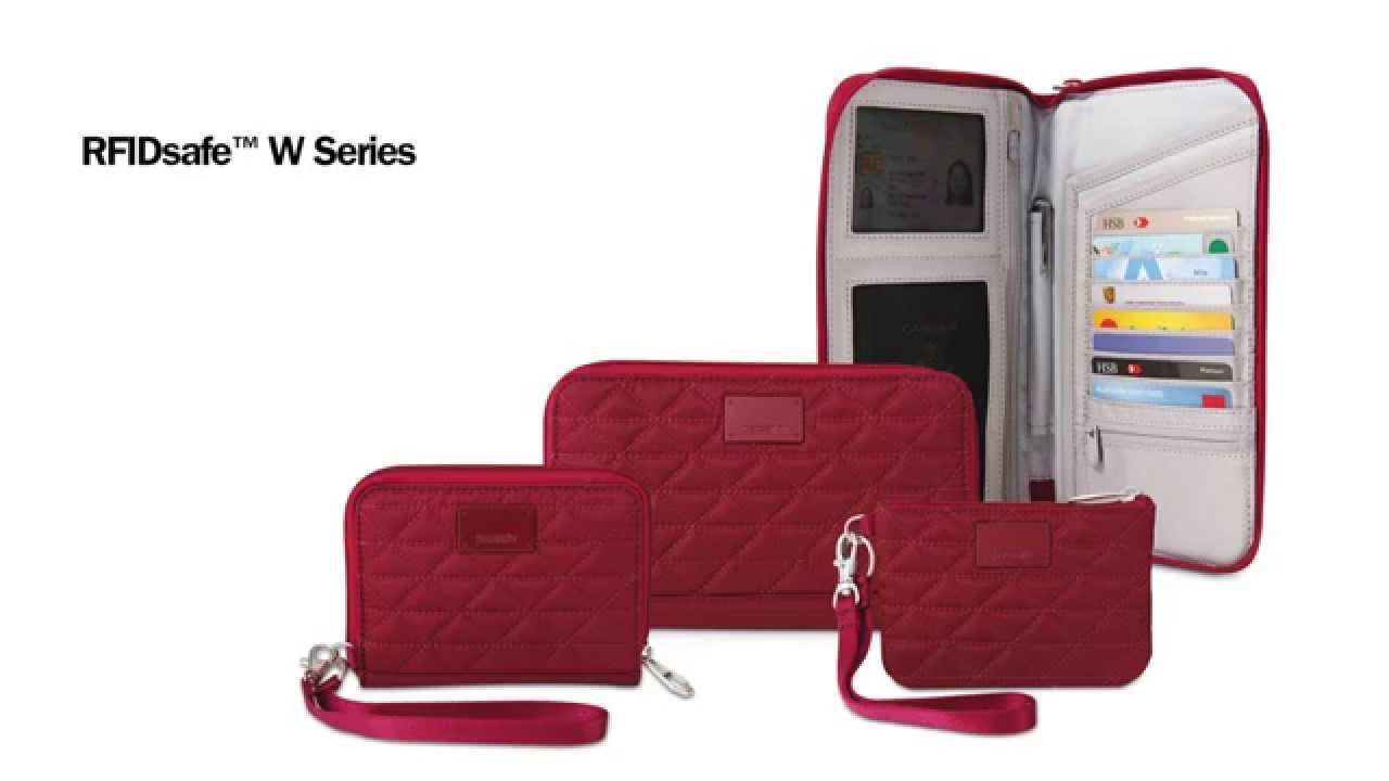 Pacsafe® RFIDsafe™ W150 Video in Cranberry smartpak