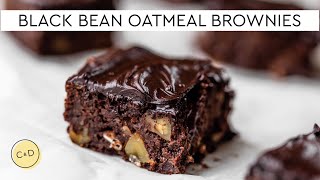 BLACK BEAN \& OAT BROWNIES | tasty, fudgy, vegan brownie recipe