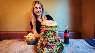 Beat Belgium's Godzilla Burger Challenge Record, Eat For Free! by Katina Eats Kilos 264,366 views 2 months ago 8 minutes, 3 seconds