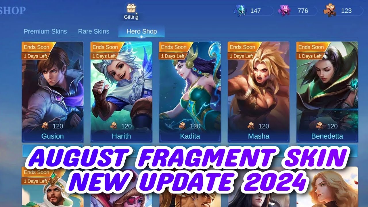 upcoming rare fragment skin mobile legends august rare fragment shop ...