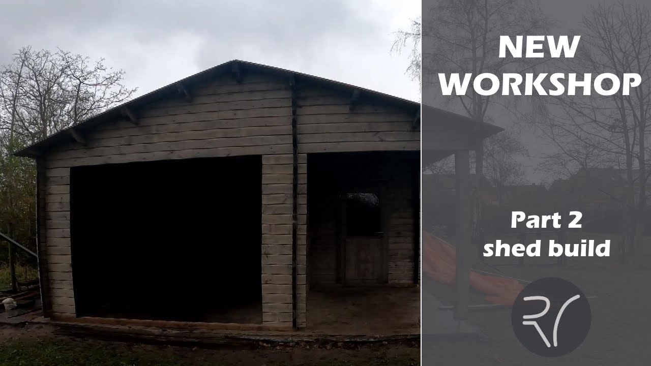 new workshop build - part 2 - building the log cabin - YouTube