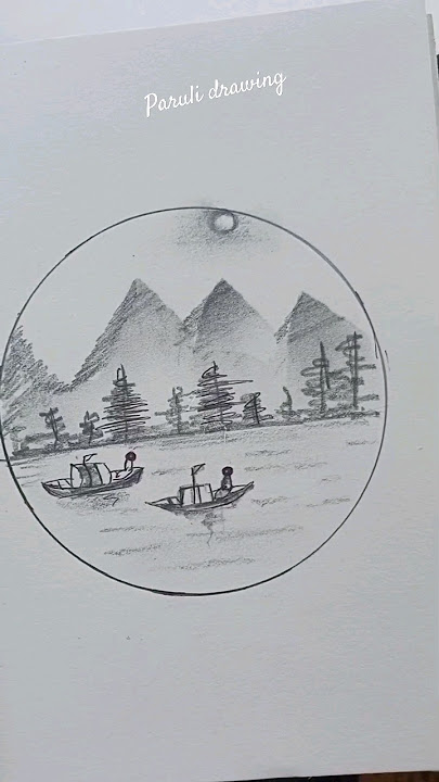 landescape River Senary sketch drawing #very easy drawing tutorial #drawing#short