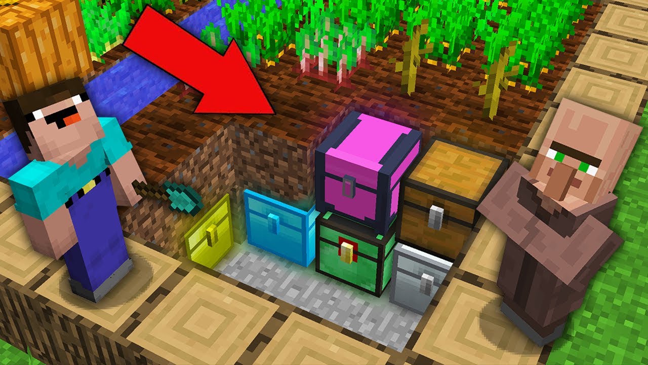 Minecraft NOOB vs PRO: WHY VILLAGER HIDE SECRET CHEST UNDER FARMLAND ...