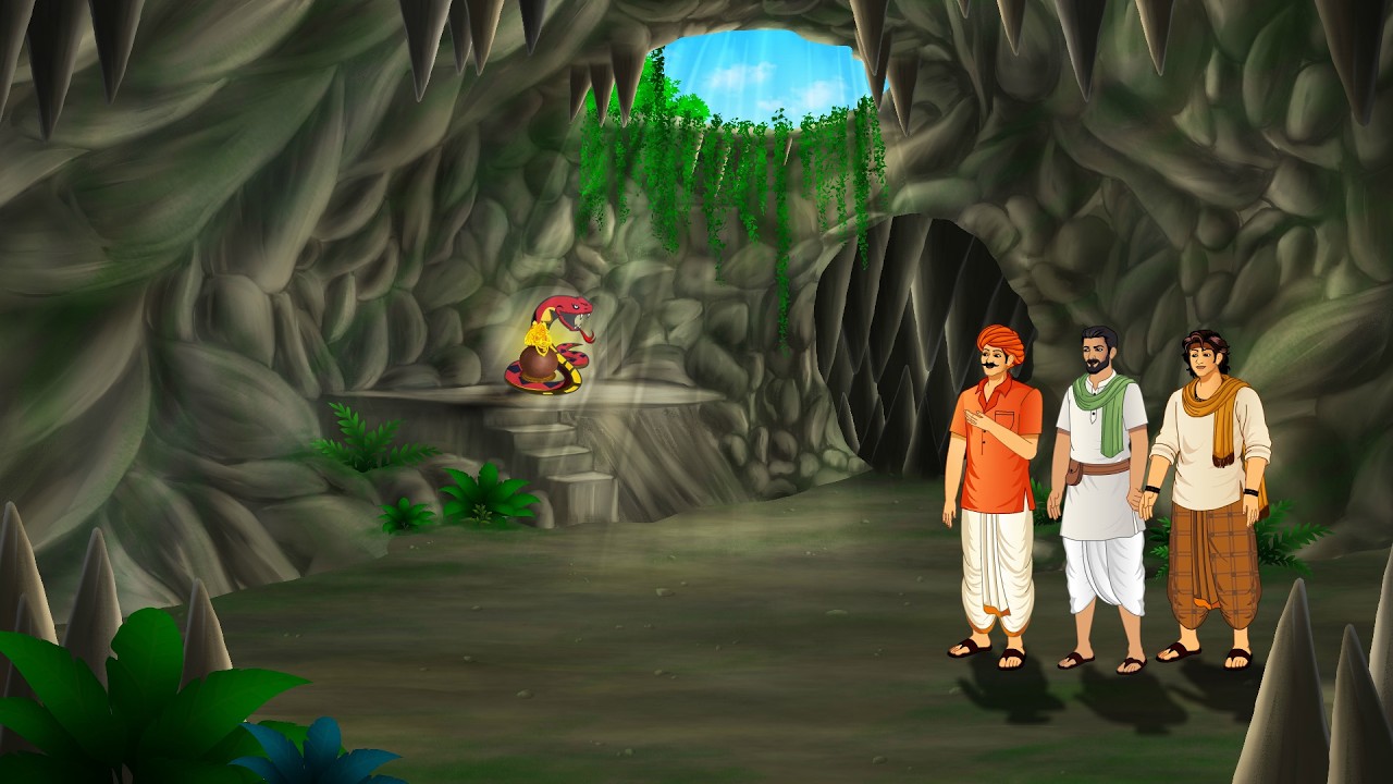 तीन दोस्त और जंगल में छिपा गहरा ख़ज़ाना || Hindi kahani | moral story | cartoon kahaniya ||