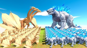 What If Growing King Ghidorah vs Shimo Size Comparison - Animal Revolt Battle Simulator