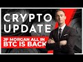 Crypto Update - Bitcoin is Back (Already), JP Morgan Announces Support for Bitcoin