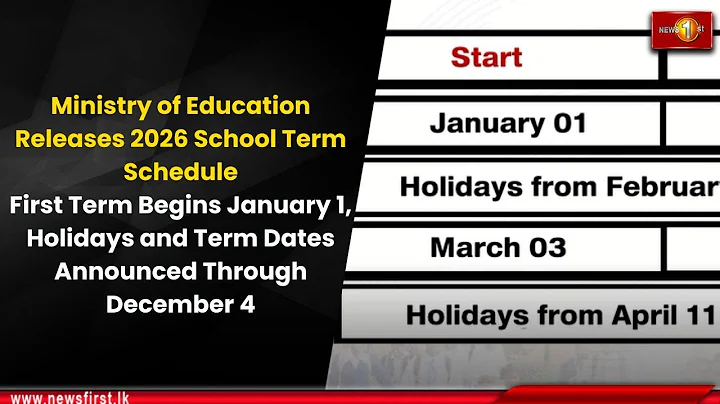 Ministry of Education Releases 2026 School Term Schedule