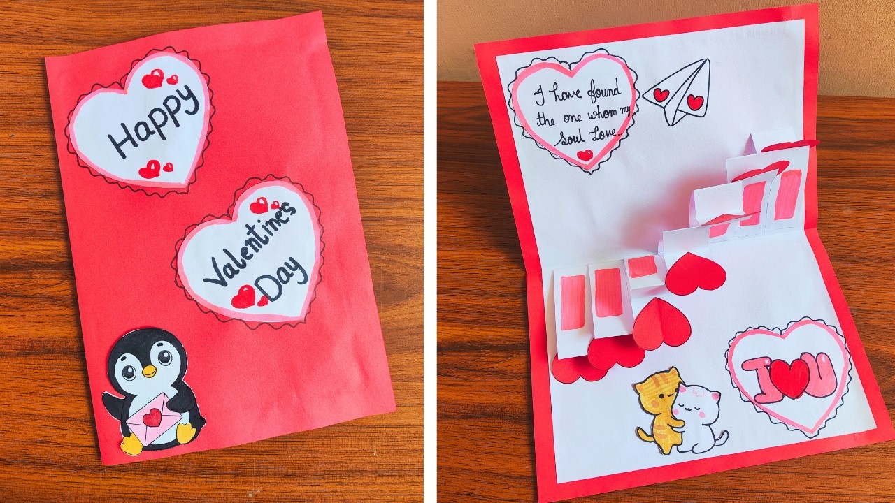Открытка-валентинка своими руками | Простая и креативная открытка любви