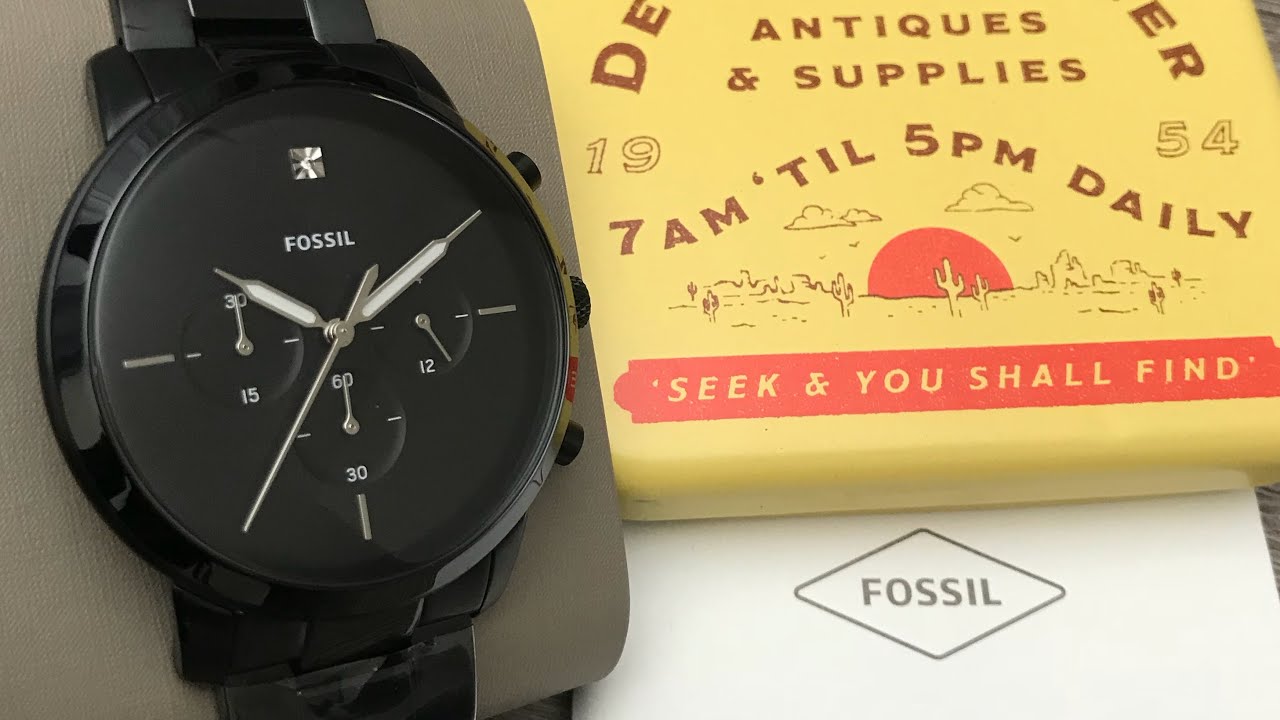 Fossil Neutra Chronograph Black Stainless Steel Men's Watch FS5583  (Unboxing) @UnboxWatches - YouTube