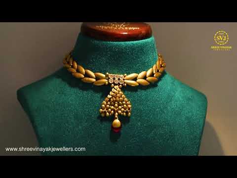 Gold necklace design, gale ka haar 