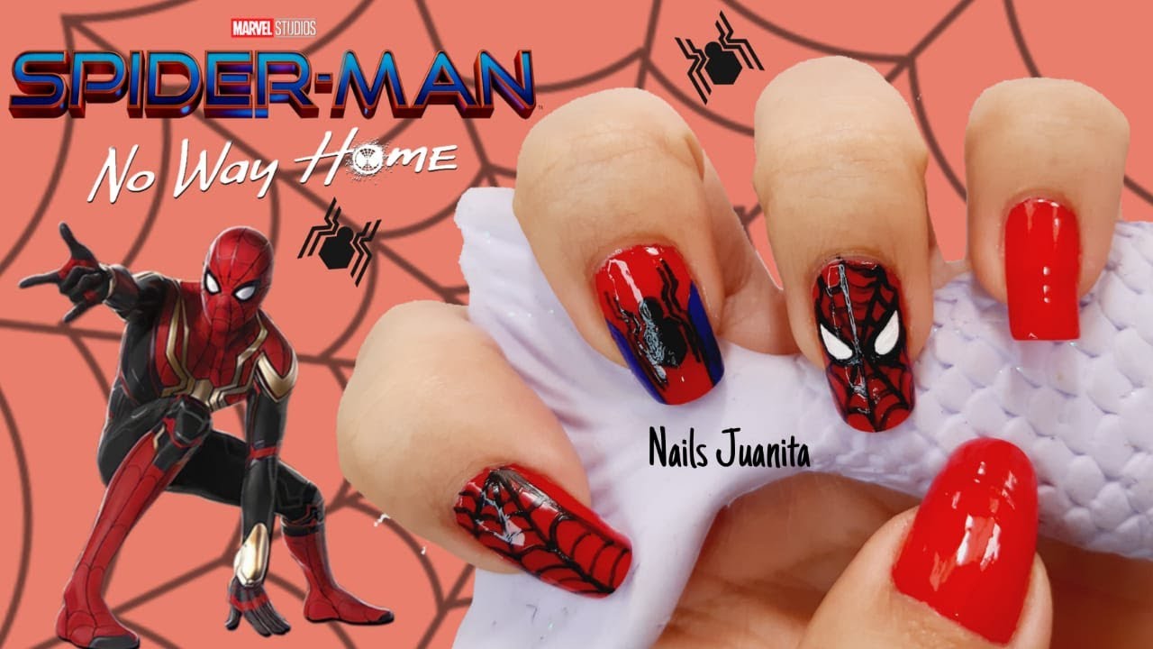 DECORACION DE UÑAS HOMBRE ARAÑA 🕸 SPIDER-MAN NO WAY HOME 🕷 - YouTube