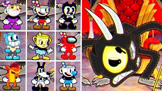 Cuphead - All Playable Characters VS The Devil