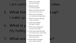 Easy English Questions &amp; Answers .Basic English Conversation.Daily English Practice ✨