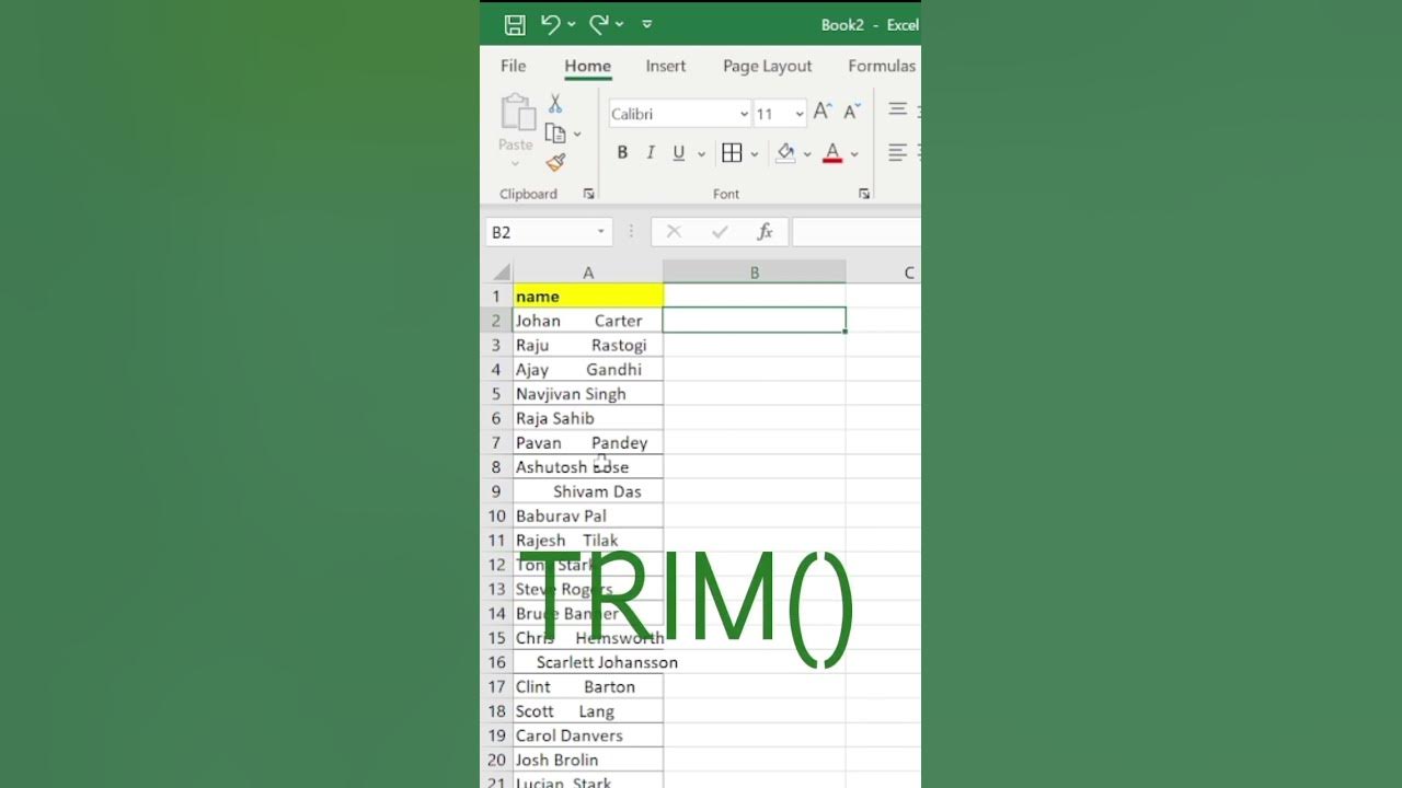 How remove extra spaces in excel excel short short exceltips 