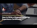 How to Write a Request Letter for Experience Certificate | Experience Letter / Certificate@SMARTHRM