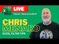 Excel filtering tips with chris menard  microsoft certified trainer