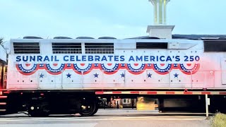 DOUBLE TRAINS! Sunrail Celebrates America & Deadhead Northbound Train in Lake Mary, Florida #railway