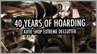 40 YEARS OF HOARDING! | Extreme Declutter and Clean Out Of Automotive Repair Shop Attic! Ep.1