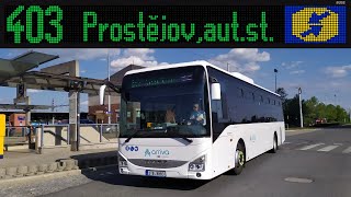 Řetězec hlášení zastávek linky 403: Přerov,aut.st. - Prostějov,aut.st. | ARRIVA MORAVA