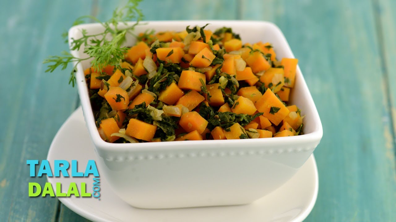 गाजर मेथी की सब्जी (Carrot Methi Subzi / Delicious Diabetic Recipe) by Tarla Dalal