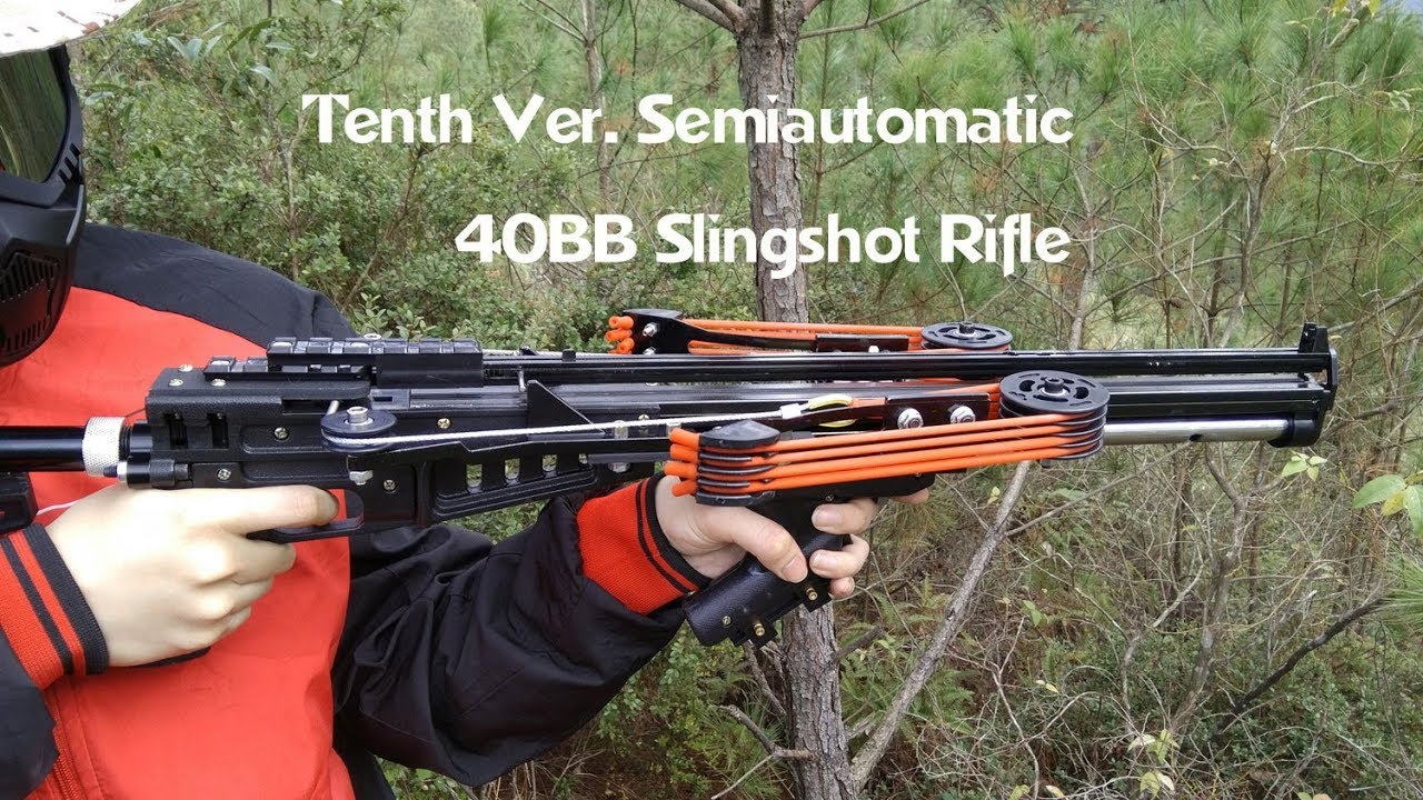 Semi-Automatic 40BB Magazine Hunting SlingBow Slingshot 