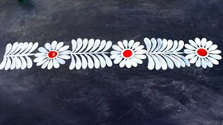 simple door alpona design for laxmi puja/ easy alpona design for laxmi puja/ diwali rangoli designs