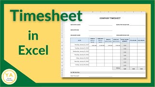 How to Make a Timesheet in Excel - Tutorial