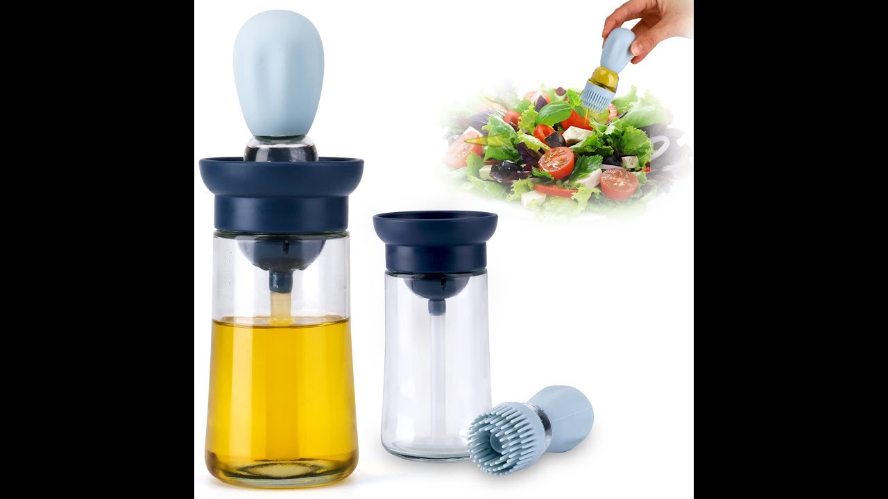 hoforife Glass Olive Oil Bottle And Brush 2 In 1, Silicone Dropper  Measuring Oil Dispenser Bottle Ki…See more hoforife Glass Olive Oil Bottle  And