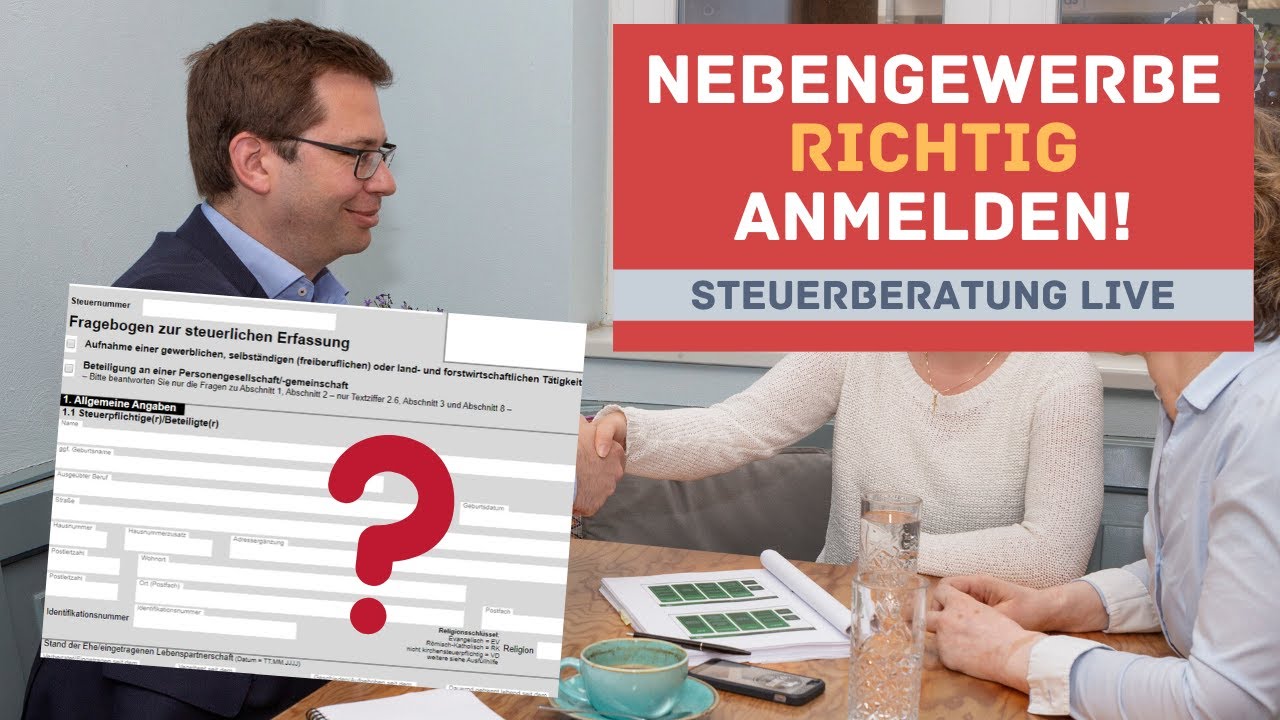 Update Nebengewerbe richtig anmelden - Steuerberater erklärt Fragebogen zur steuerlichen Erfassung!