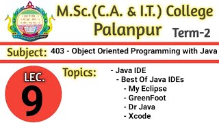 403 | L9 | JAVA | JAVA IDE | Best Java IDEs | My Eclipse | Green foot | DrJava  | Xcode | by ARN