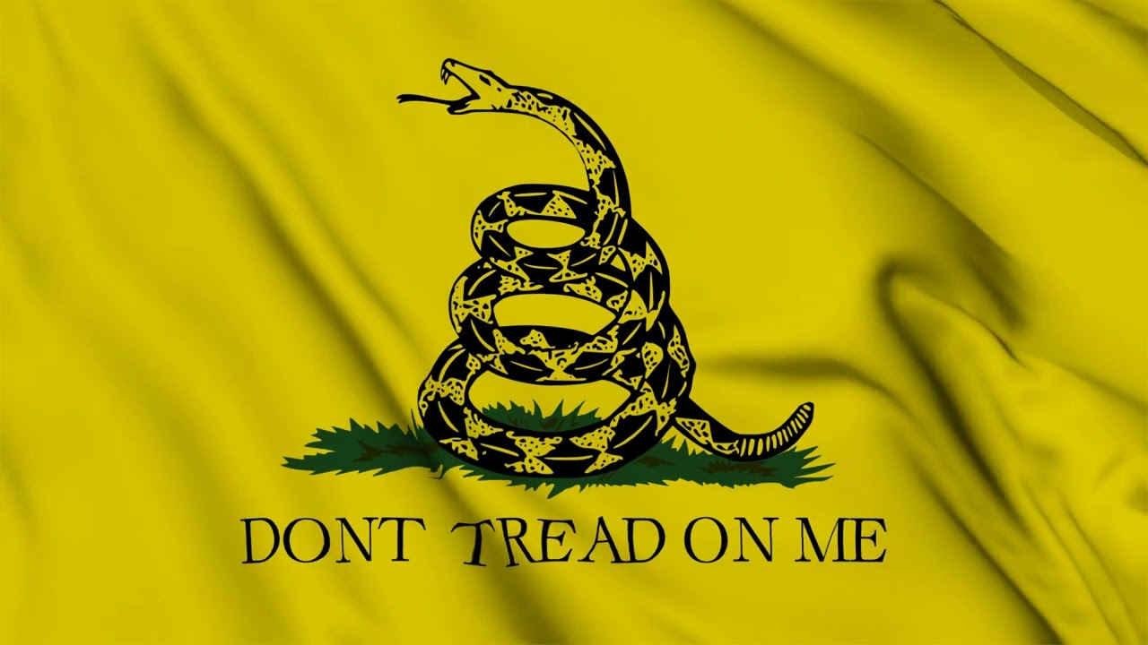 Gadsden flag "Don't Tread On Me" waving animation