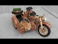 BMW R75 1941 World War II Machine Gun Mounted Motorcycle | Meticulously Detailed Wooden Model