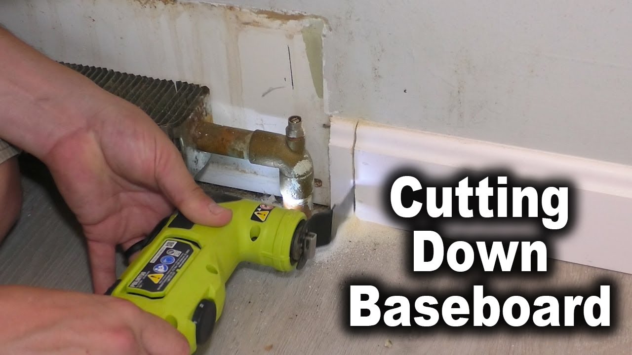 How to Cut Baseboard Trim AFTER It's Installed | The Fixer Clips - YouTube
