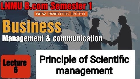 Lnmu Bcom Semester 1  Business management II Principal of scientific management II