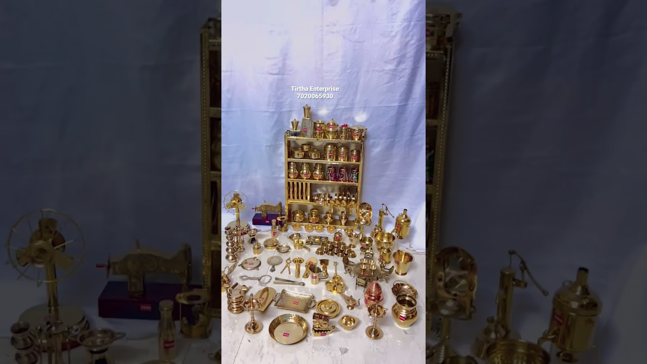 Brass Miniature kitchen set😍 पितळ का खिलोना😘