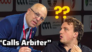 Why did Hans Niemann call the arbiter in his game against Shimanov?