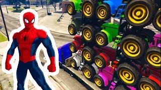 cartoon tractor cartoons superheroes spiderman