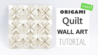 Easy Origami Quilt Wall Art Tutorial - DIY - Paper Kawaii screenshot 4