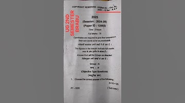 UG ENVIRONMENTAL SCIENCE (AEC-2) QUESTION PAPER SOLUTION ANSWER BRABU. #ug #pyq #questionpaper