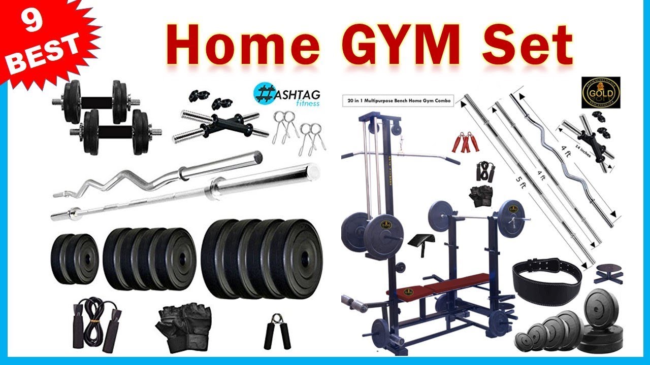 Bodyfit Fitness (20kg-100Kg) Weight Plates Gym Equipment Set for Home with  8in1 Gym Bench Press for Home Workout & Fitness Equipment for Men (30 Kg