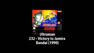 SNES - Ultraman - 232 - Victory to Jamira
Ultraman is the ultimate warrior and protector of peace in all the universe. Fore eons hes been fighting an intergalactic battle against Gudis, an evil virus which attempts to wipe out all competing life forms. Now the Gudis virus has infected Earth, producing a horrifying group of giant Mutant Monsters to carry out its goal of the complete obliteration of life on the planet.
Ultraman now must battle Gudis and his mutant monsters on Earth. But earths polluted atmosphere is deadly to Ultraman. To fight in this world, he has become part of the molecular structure of a human - Jack Shindo. When all else fails, Jack transforms into Ultraman using the Delta Plasma Pendant. But Ultraman can battle on Earth for only three minutes before he must return to human form.
Can Ultraman save Earth and all of its inhabitants against Gudis and the mutant monster menace? He must, for he is our only hope. SNES - Ultraman - 232 - Victory to Jamira